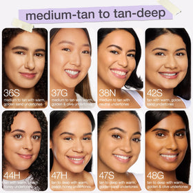 Tarte Shape Tape Concealer 36S Medium-Tan Sand with makeup brushes