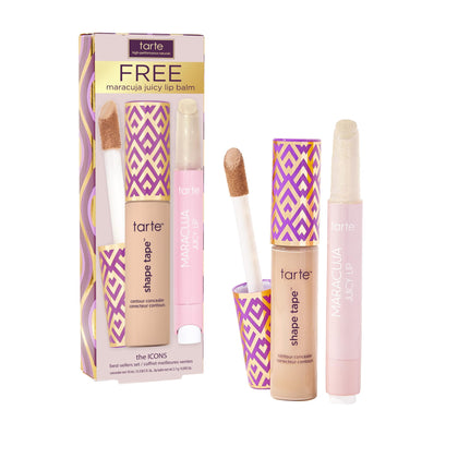 tarte Shape Tape Concealer and Maracuja Juicy Lip Balm front view
