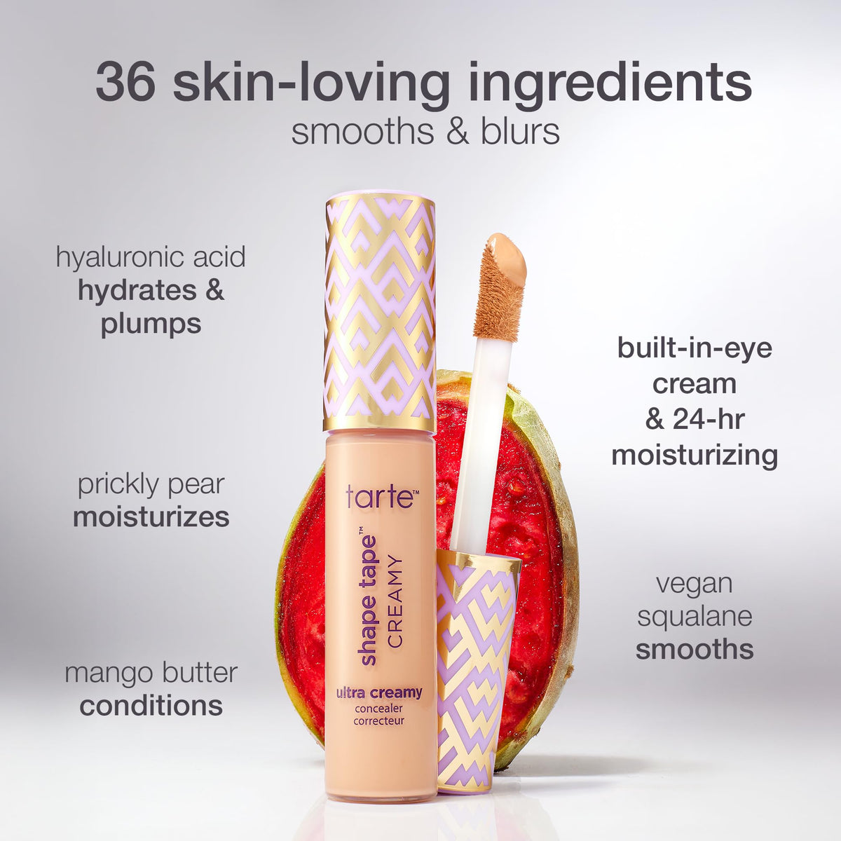 tarte Shape Tape Creamy Concealer natural finish on model