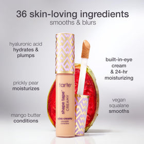 tarte Shape Tape Creamy Concealer natural finish on model
