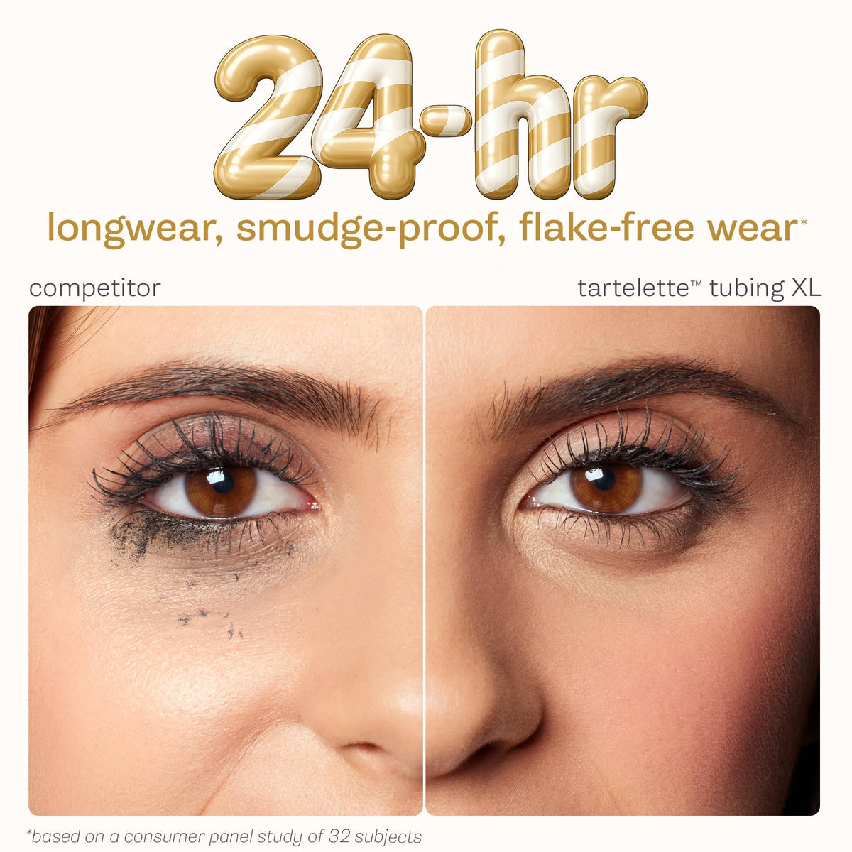 tarte Tartelette XL Tubing Mascara with lashes before and after
