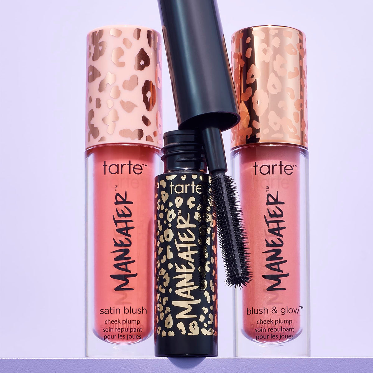 tarte Viral Maneater Trio travel size set on a vanity