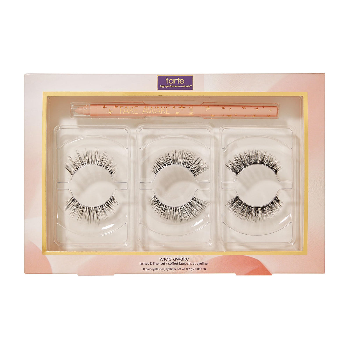 tarte Wide Awake Falsies Trio and Eyeliner Set packaging front view