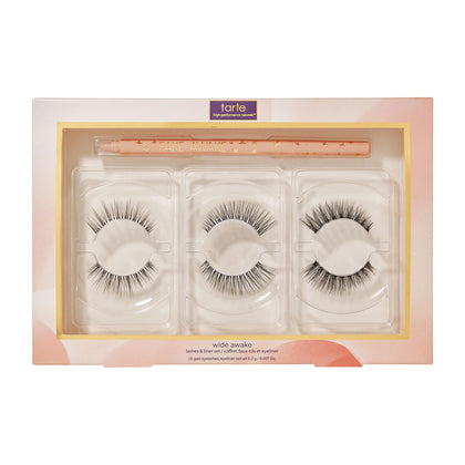 tarte Wide Awake Falsies Trio and Eyeliner Set packaging front view