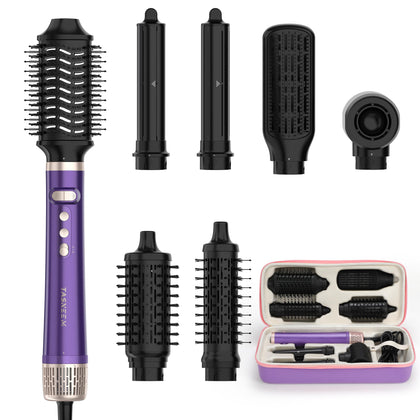 TASNEEM 7 in 1 Hot Air Brush front view with attachments