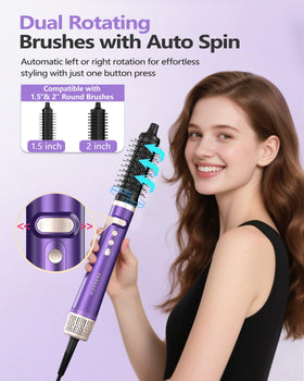 TASNEEM auto-wrap curlers displayed with the hot air brush