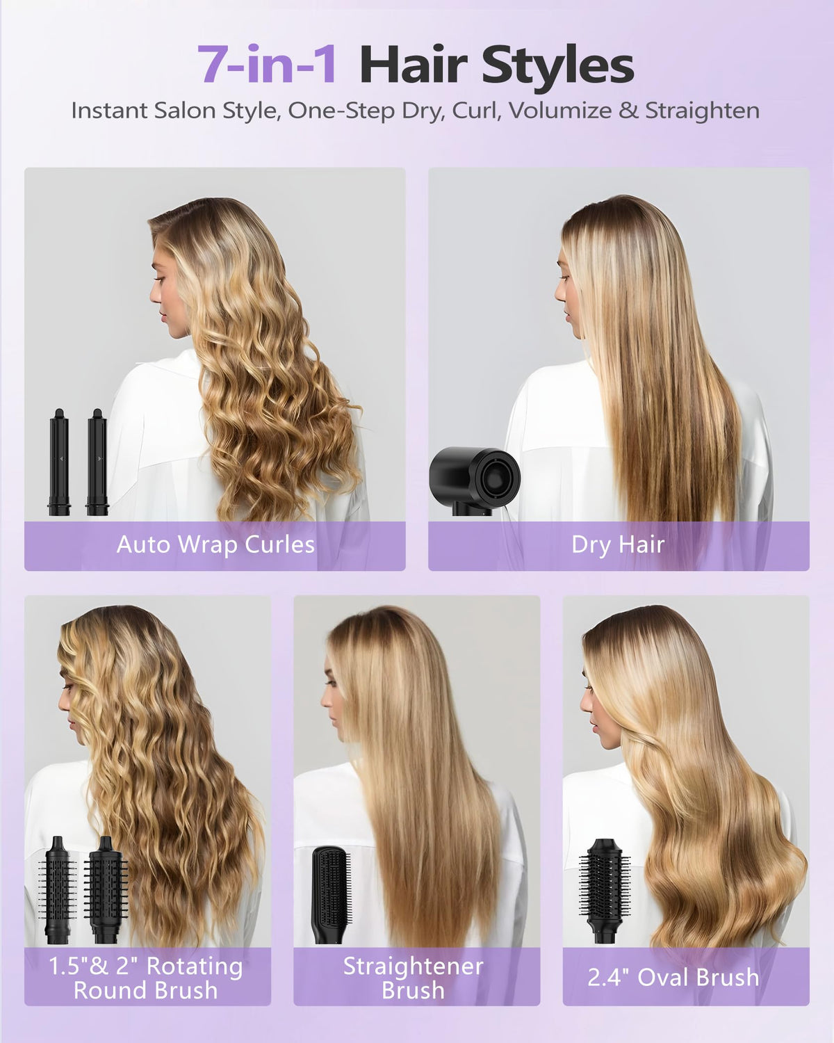 TASNEEM Hot Air Brush with straightening brush attachment