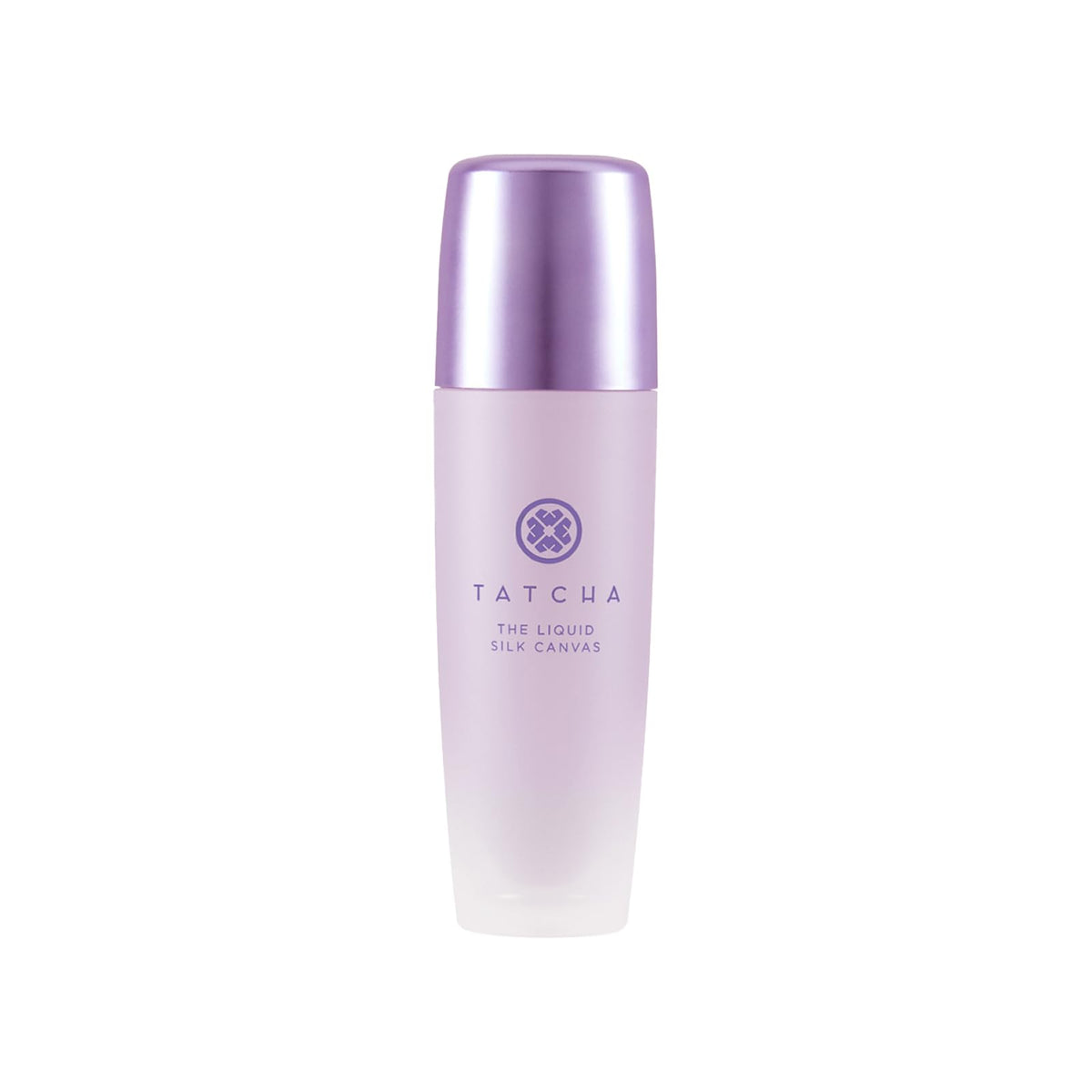 TATCHA Liquid Silk Canvas Primer front view with silk texture