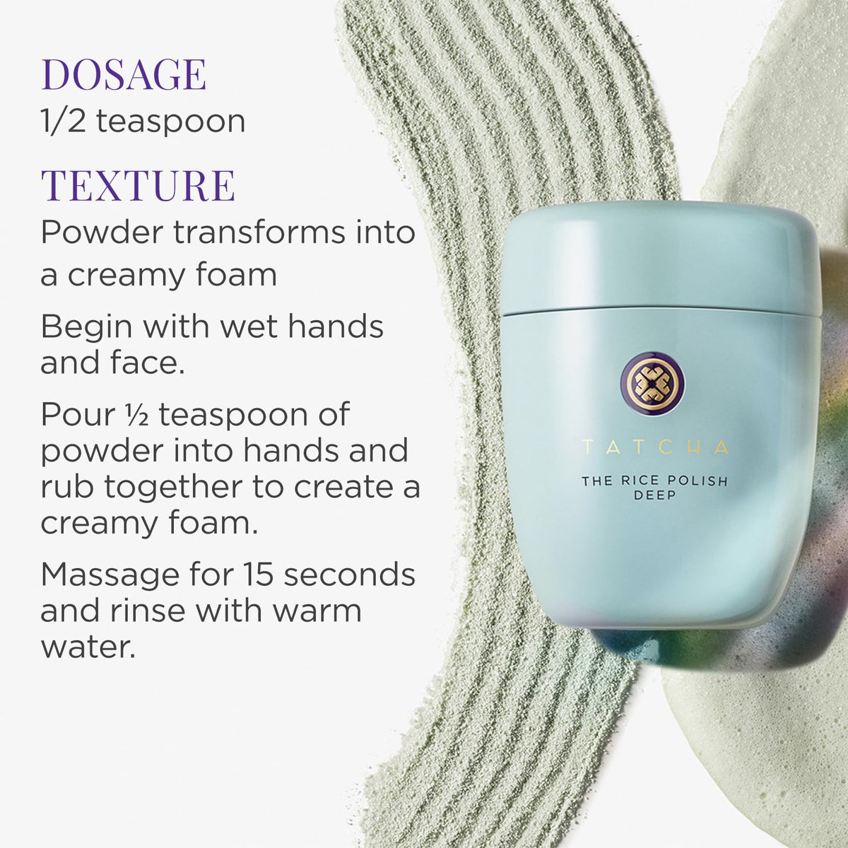 TATCHA The Rice Polish in a bathroom setting