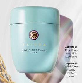TATCHA The Rice Polish powder texture on a surface