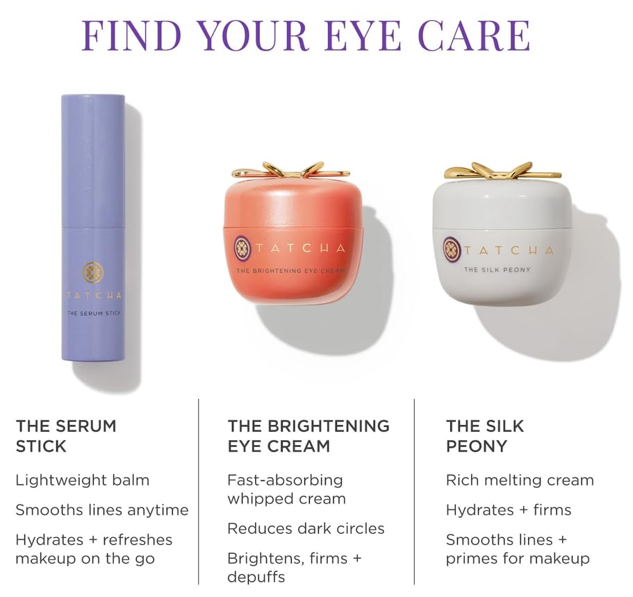 TATCHA The Serum Stick with a hand applying it on the face