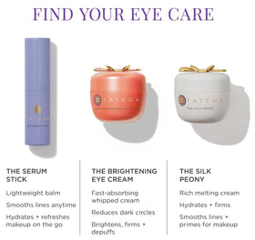 TATCHA The Serum Stick with a hand applying it on the face