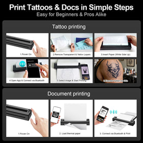 Tatouhom Tattoo Stencil Printer with included accessories