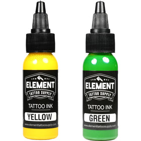 Tattoo artist using Element Tattoo Supply ink on skin