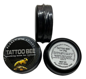 Tattoo Bee balm applied on skin for tattoo care