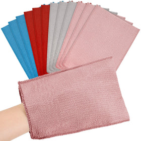 Tatuo 12 Pcs Korean Exfoliating Mitt assorted colours front view