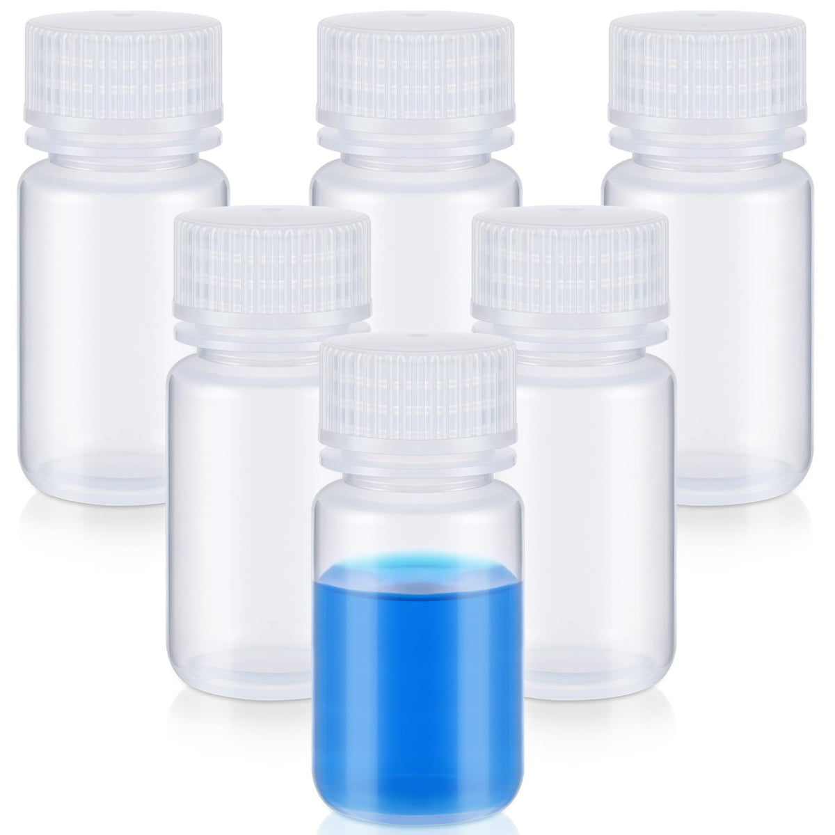 Tatuo 6 Pcs 60ml polypropylene reagent bottles front view