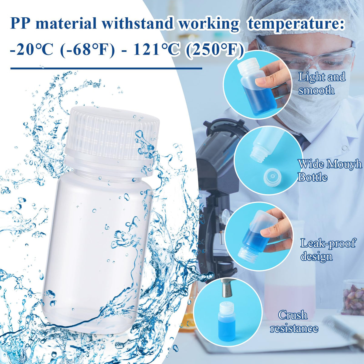 Tatuo 6 Pcs polypropylene bottles with transparent design