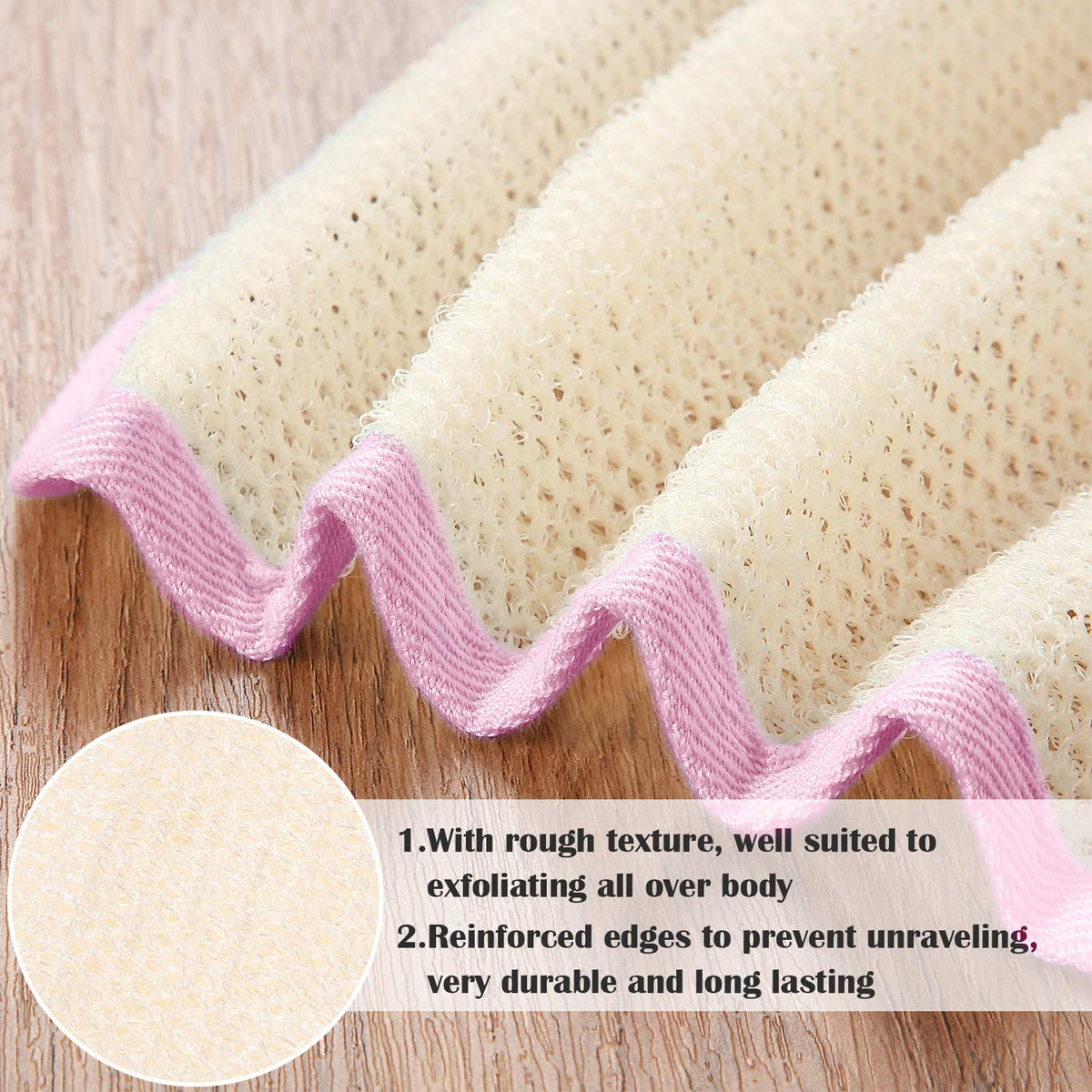 Tatuo Exfoliating Bath Cloths in a bathroom setting