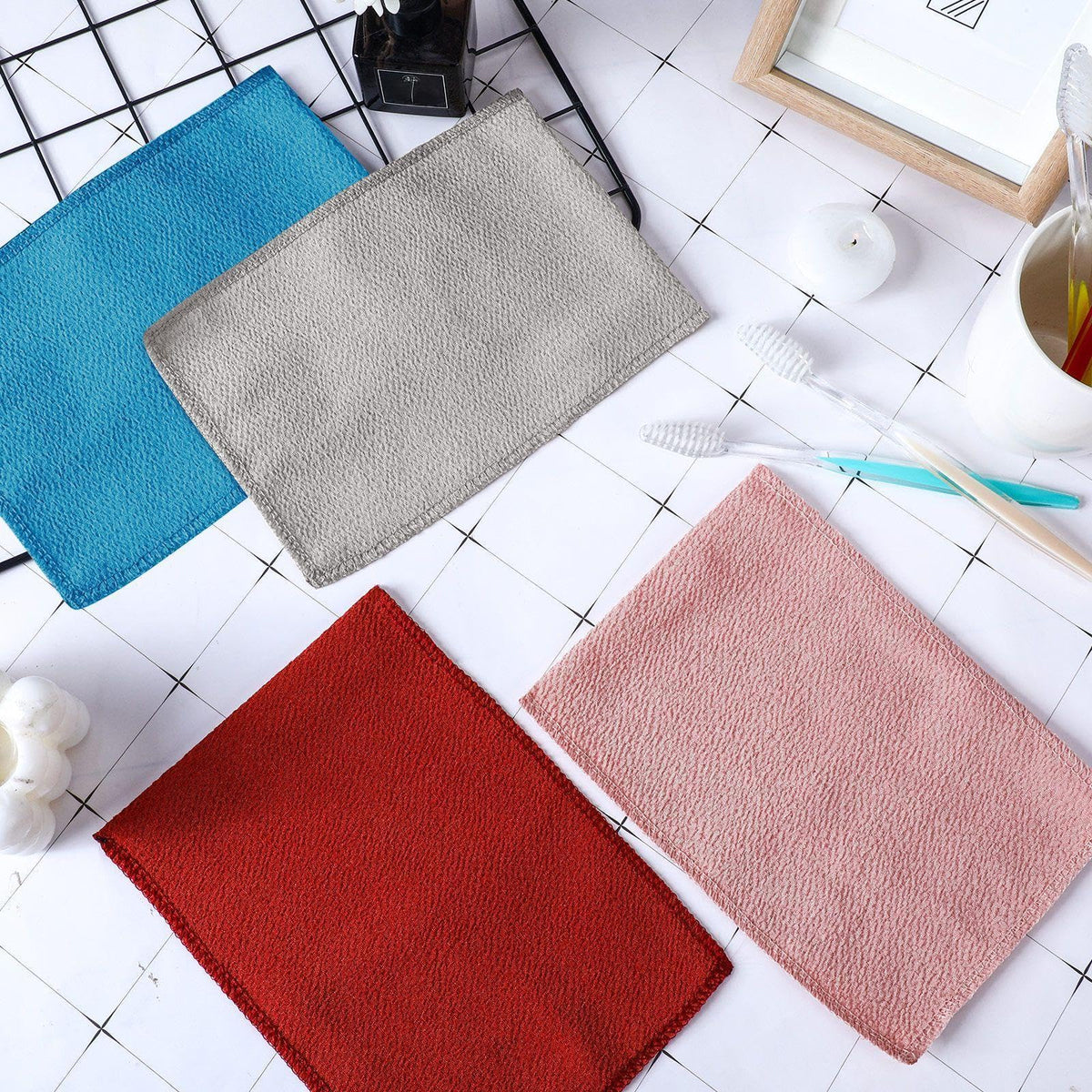 Tatuo exfoliating gloves packed neatly for travel