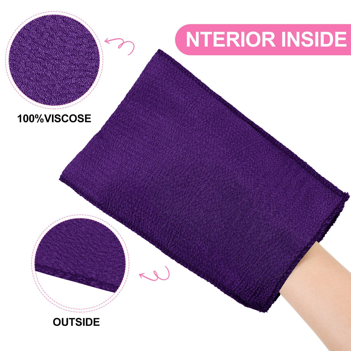 Tatuo exfoliating mitt hanging to dry after washing