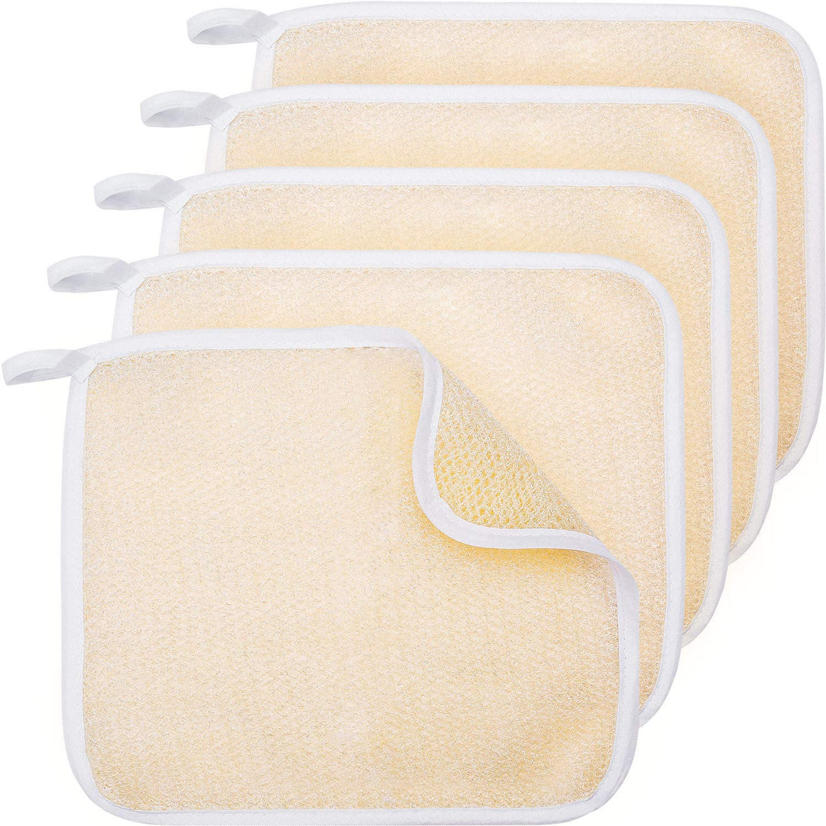 Tatuo Exfoliating Wash Cloths beige edge front view