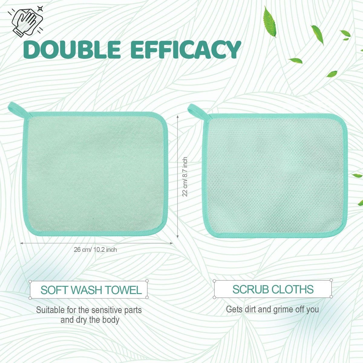 Tatuo exfoliating wash cloths being used in a shower