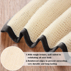 Tatuo exfoliating wash cloths displayed on a bathroom counter