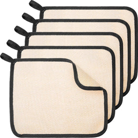 Tatuo exfoliating wash cloths five pack with black edges