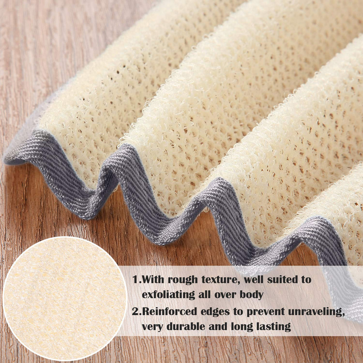 Tatuo exfoliating wash cloths in a bathroom setting