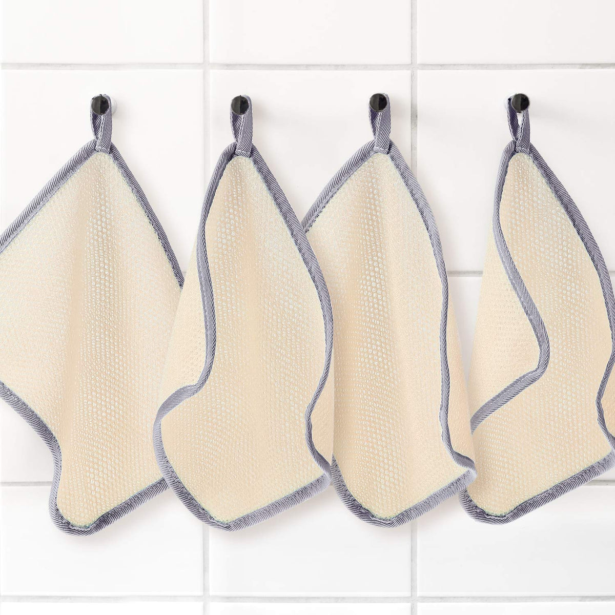 Tatuo exfoliating wash cloths in a travel bag for camping