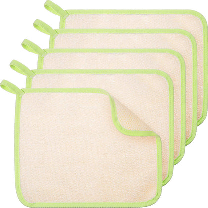 Tatuo exfoliating wash cloths pack with green edge