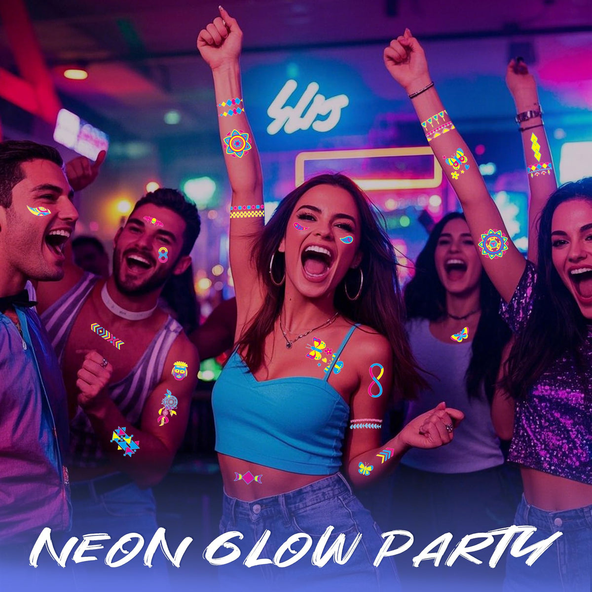 TATUWST Glow in the Dark Temporary Tattoos on a wrist