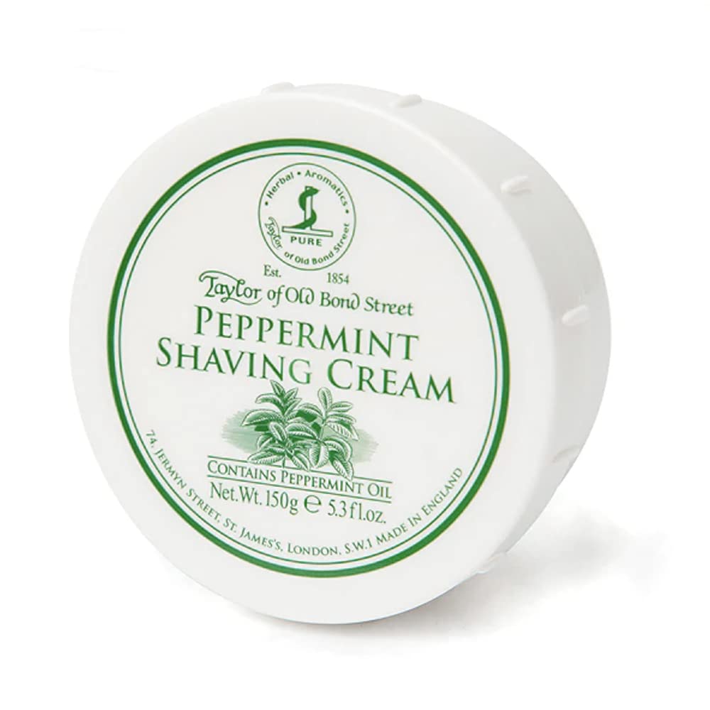 Taylor of Old Bond Street Peppermint Shave Cream 5.3 oz front view