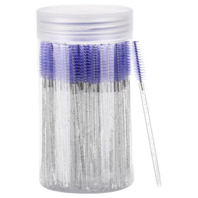 Tbestmax 100 Pcs disposable mascara wands in a reusable container