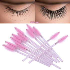 Tbestmax disposable eyelash brush wands in use