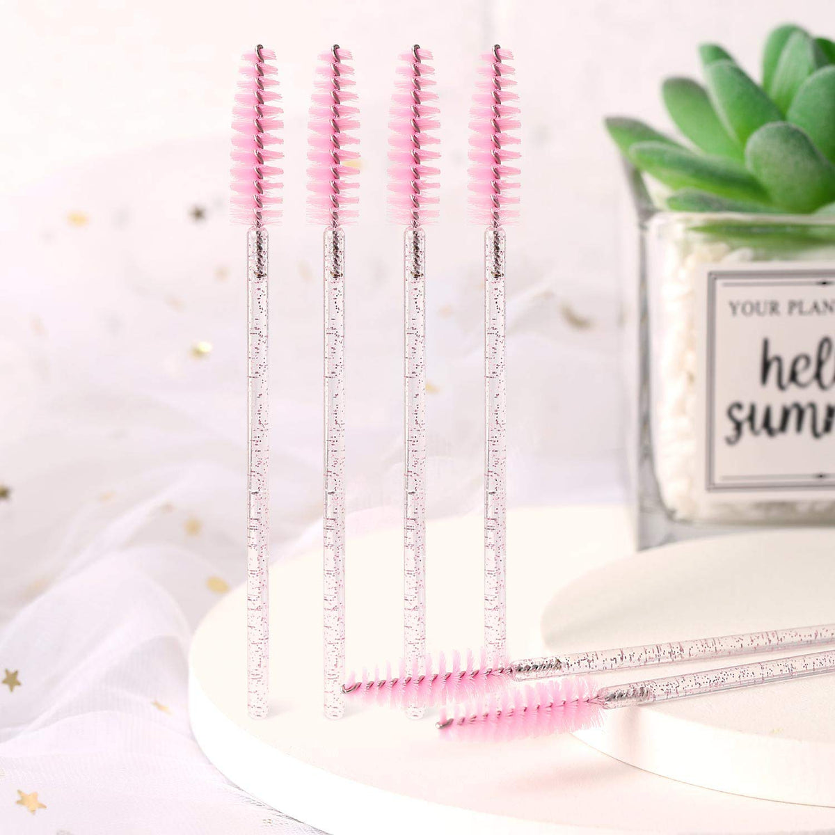 Tbestmax eyelash brush wands showing bendable head