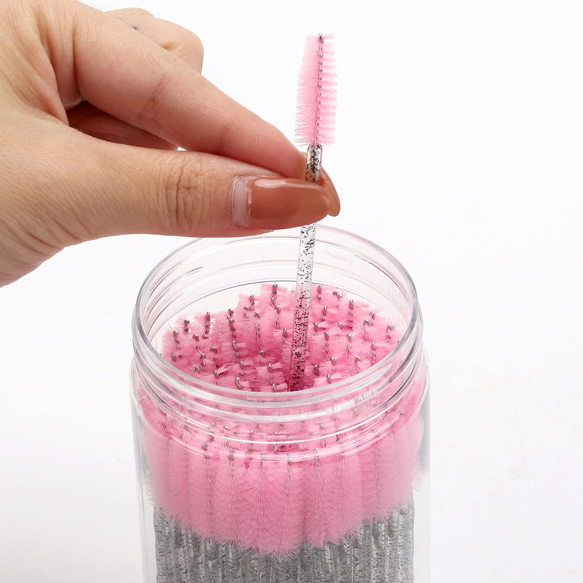 Tbestmax eyelash brushes showing soft bristles