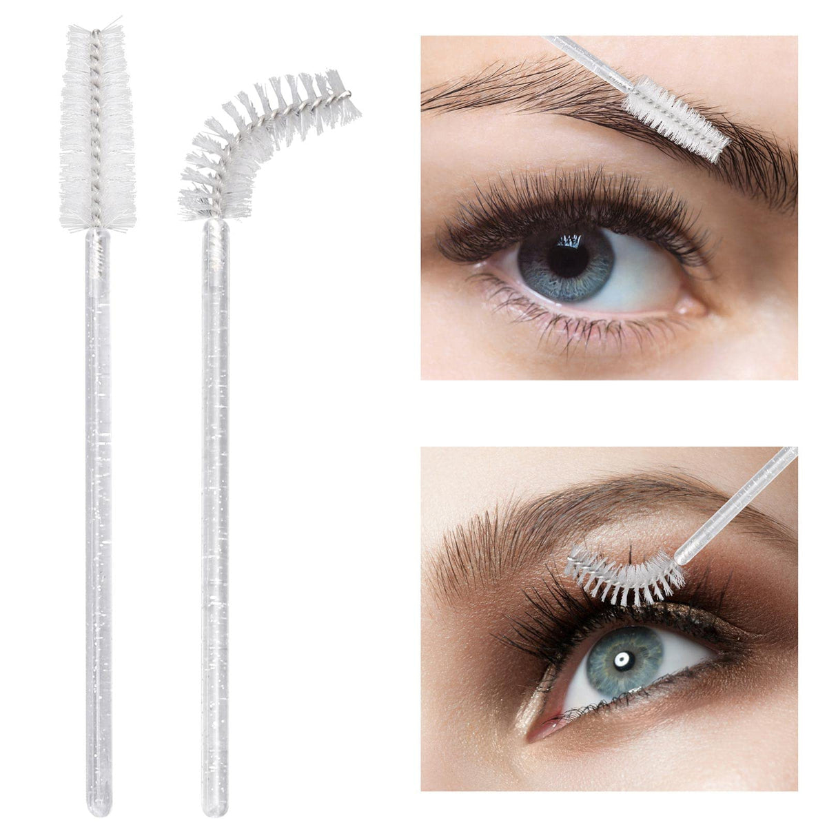Tbestmax mascara wands with soft bristles on display