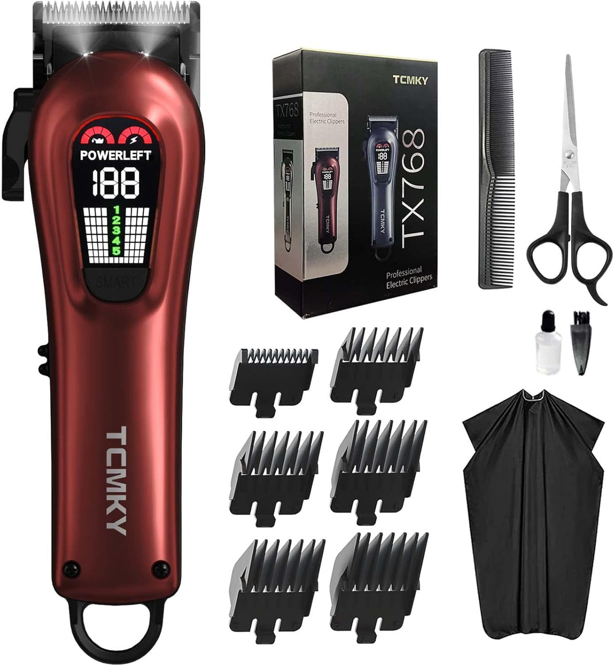 TCMKY Hair Clippers for Men front view with USB charging port