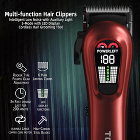 TCMKY Hair Clippers for Men side view showing sharp steel blade
