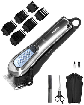 TCMKY Hair Clippers front view with adjustable clipping combs