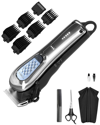 TCMKY Hair Clippers front view with adjustable clipping combs