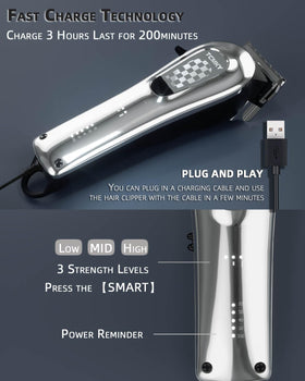 TCMKY Hair Clippers in use on hair with adjustable length settings