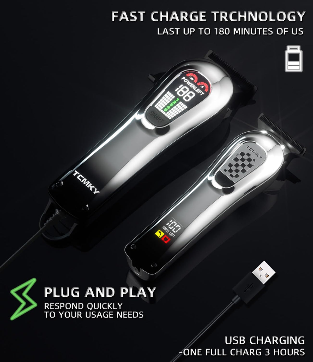 TCMKY Hair Clippers Set with premium accessories in gift box