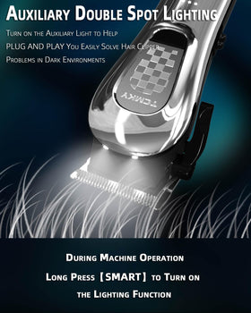 TCMKY Hair Clippers side view with charging indicator