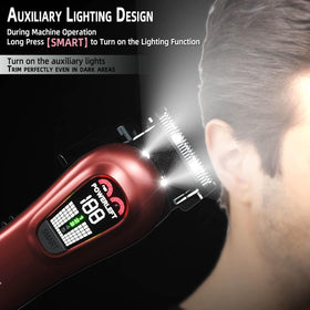 TCMKY Hair Clippers with LED display showing battery level