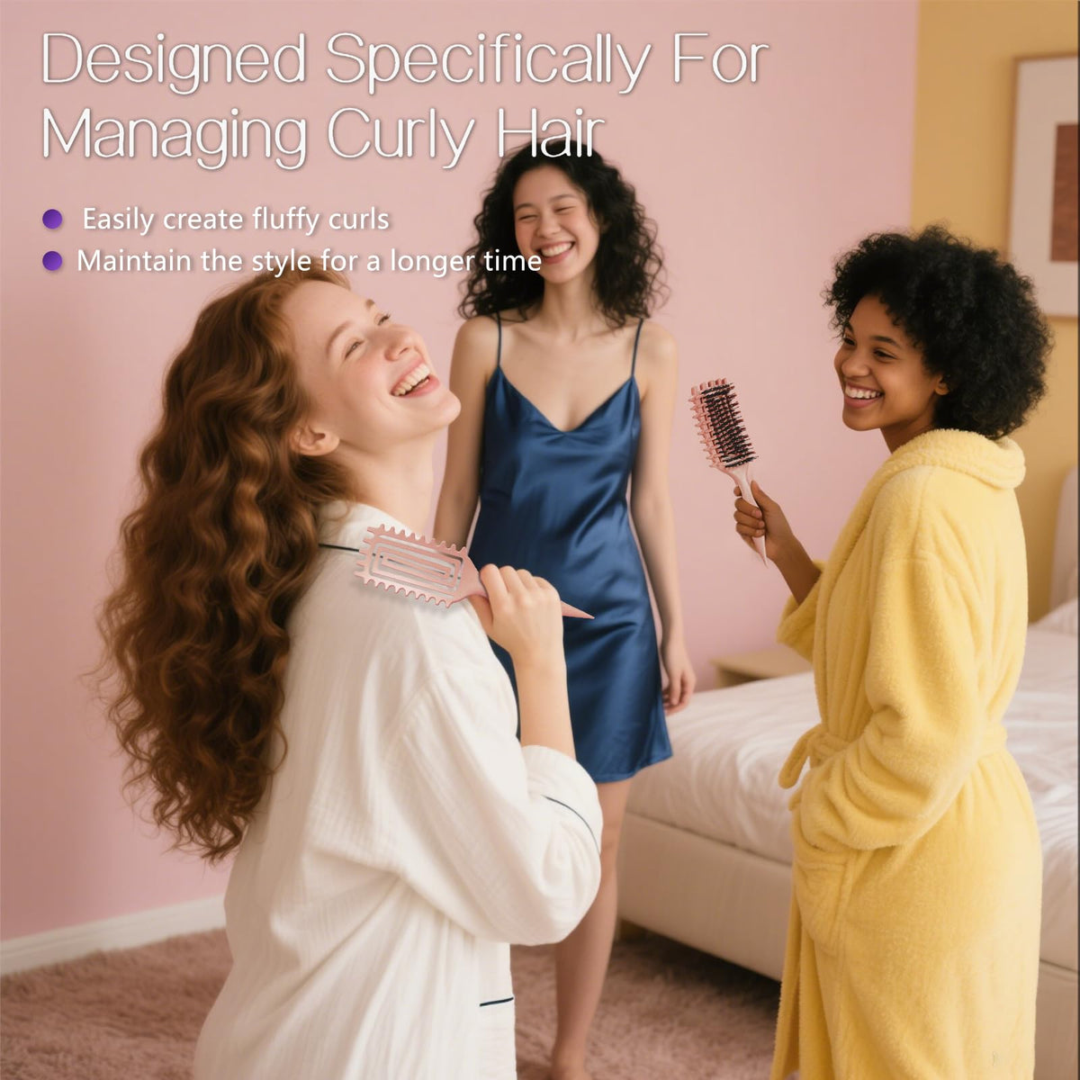 Tcsxady Curly Hair Brush compact design for travel