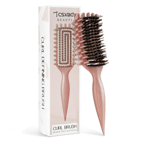 Tcsxady Curly Hair Brush front view in beige