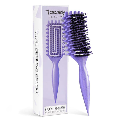 Tcsxady Curly Hair Brush purple front view